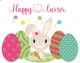 Happy Easter Bunny with Eggs