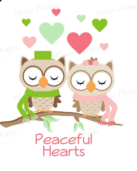 Peaceful Hearts Owls